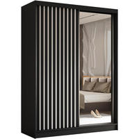 SCHWEBETÜRENSCHRANK Helix 160/216/61 schwarz+weiß - Schwarz/Weiß, Holzwerkstoff (160/216/61cm) - Beautysofa