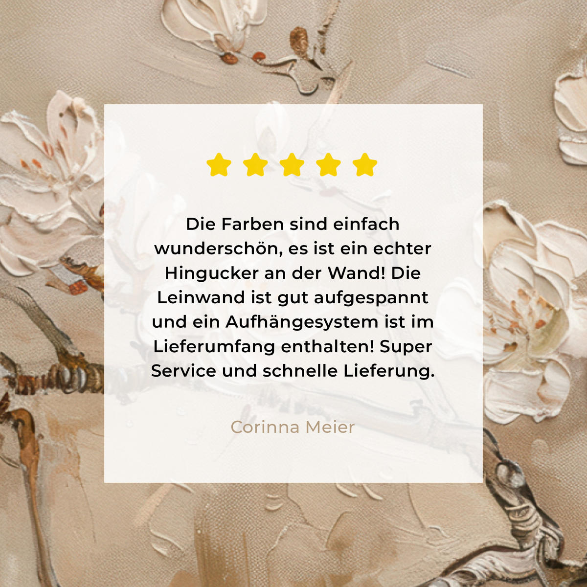 LEINWANDBILD - Blumen - Modern - Beige - Weiß - Blüte - 90x60 - Deko Wohnzimmer - Beige, Textil (90/60cm) - MuchoWow