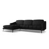 ECKSOFA Links Chenille Stoff Schwarz - Schwarz, Textil/Metall (160/264cm) - Makamii