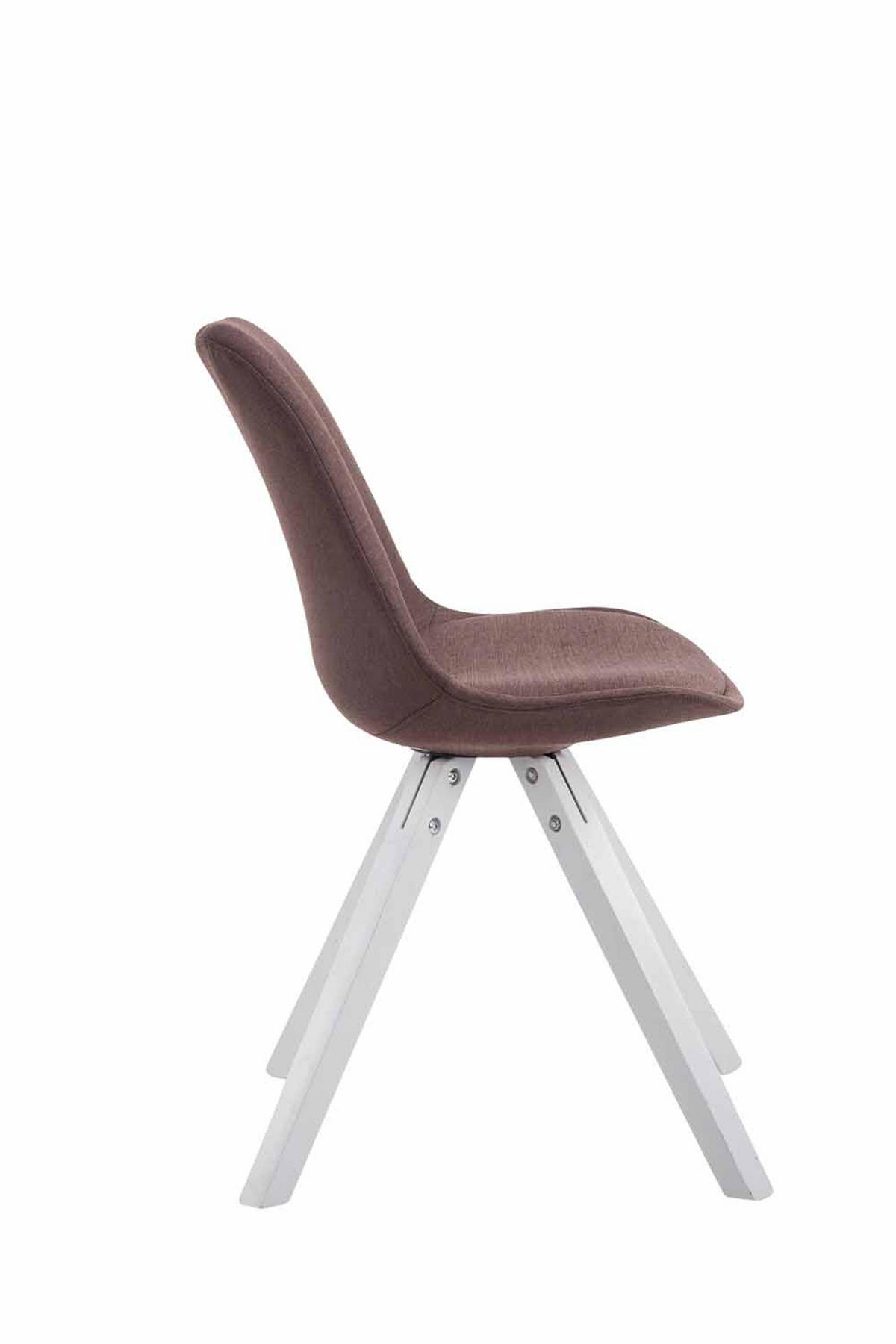STUHL Stoff braun - Weiß/Braun, Holz/Textil (48/84/56cm) - CLP