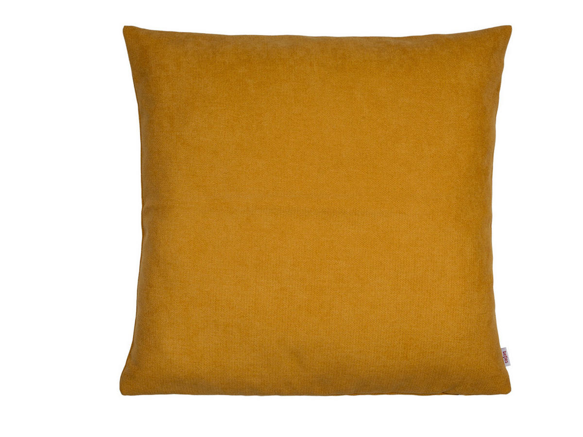 KISSENHÜLLE FarbTon Chenille-Haptik curry-gelb 50/50 cm - Currygelb, Textil (50/50cm) - beties Heimtextil
