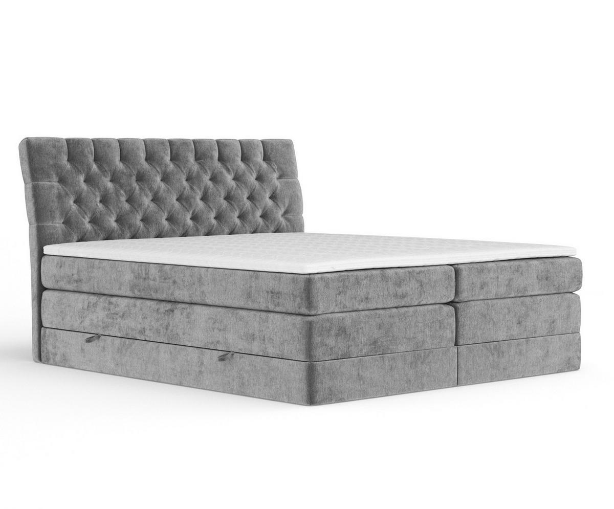 BOXSPRINGBETT Seraphine Grau 160/200 cm - Schwarz/Grau, Holz/Holzwerkstoff (160/200cm) - Maison de Reve