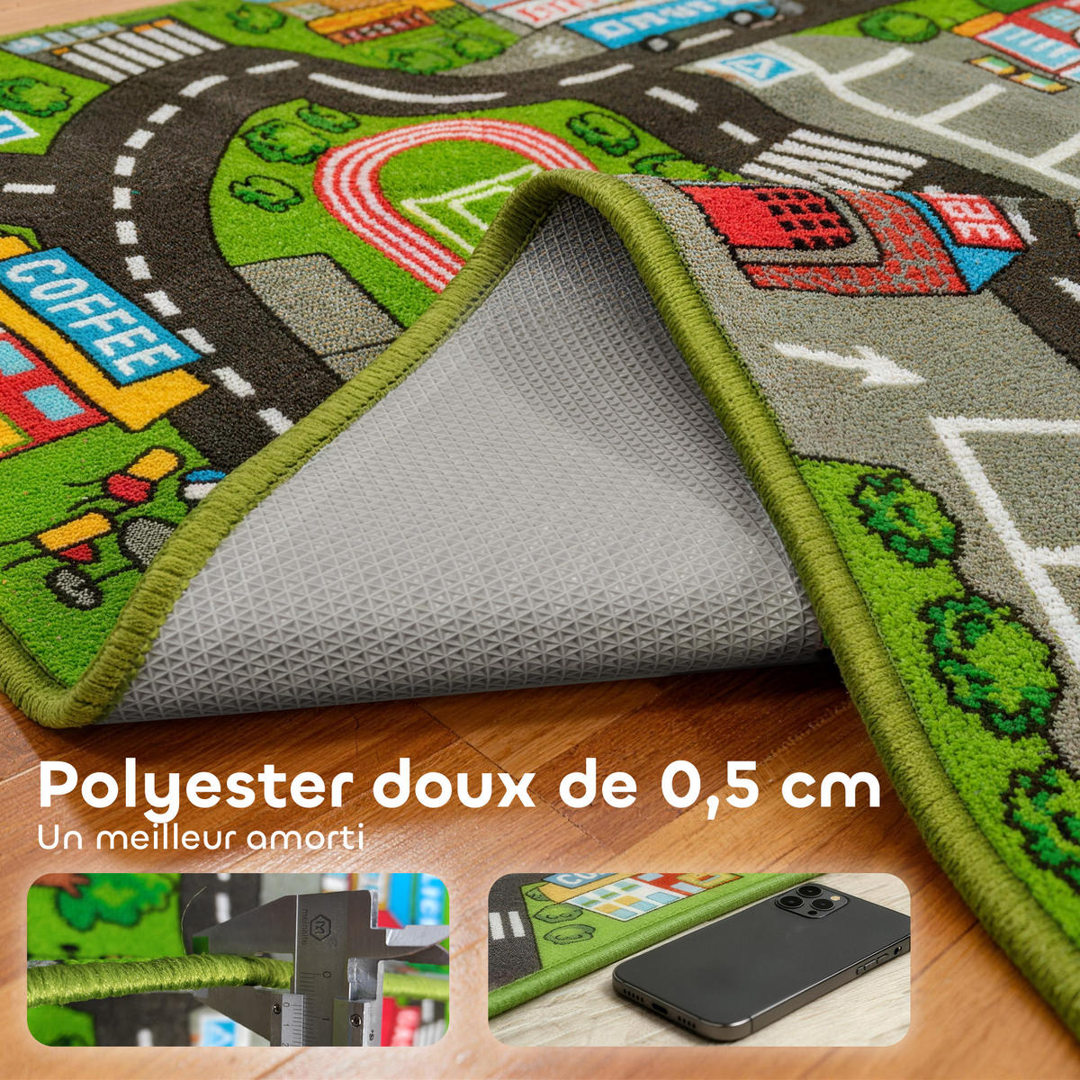 SPIELMATTE DE-18925 Stadtstraßen-Motiv, rutschfest Multicolor - Multicolor, Textil (150/200cm) - ComfortXL