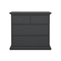 KOMMODE Schwarz - Schwarz, Holzwerkstoff (96/87/48cm) - ebuy24