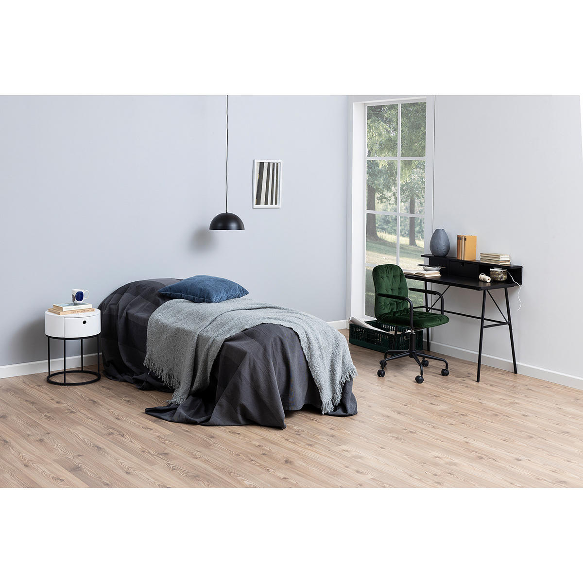 NACHTKOMMODE - Holzwerkstoff / Metall - Weiß, Holzwerkstoff/Metall (40/51/40cm) - home24