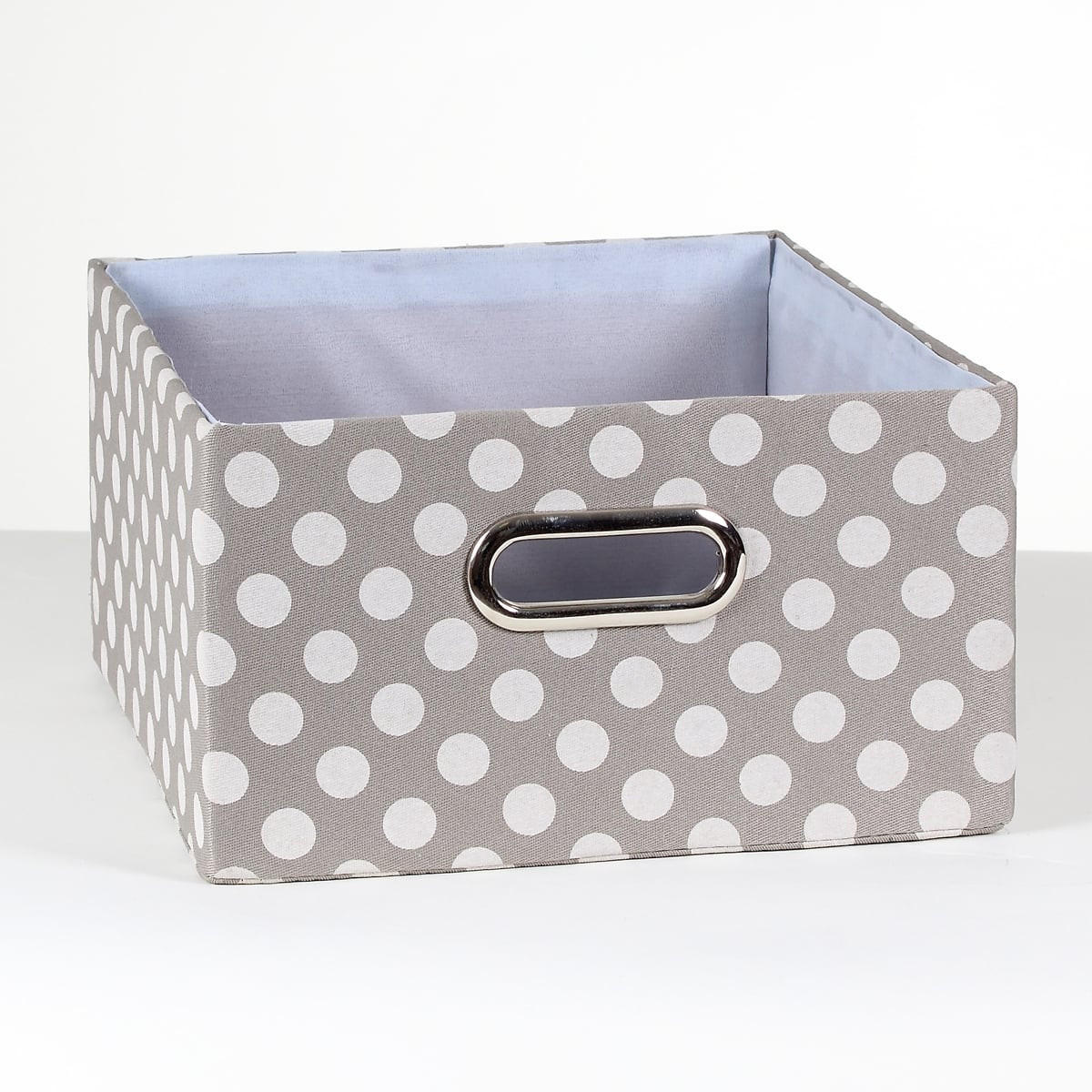 STOFFSCHUBLADE graue weiße Punkte - 30/27/15 cm - Hellgrau, Textil (27/15/30cm) - Calicosy