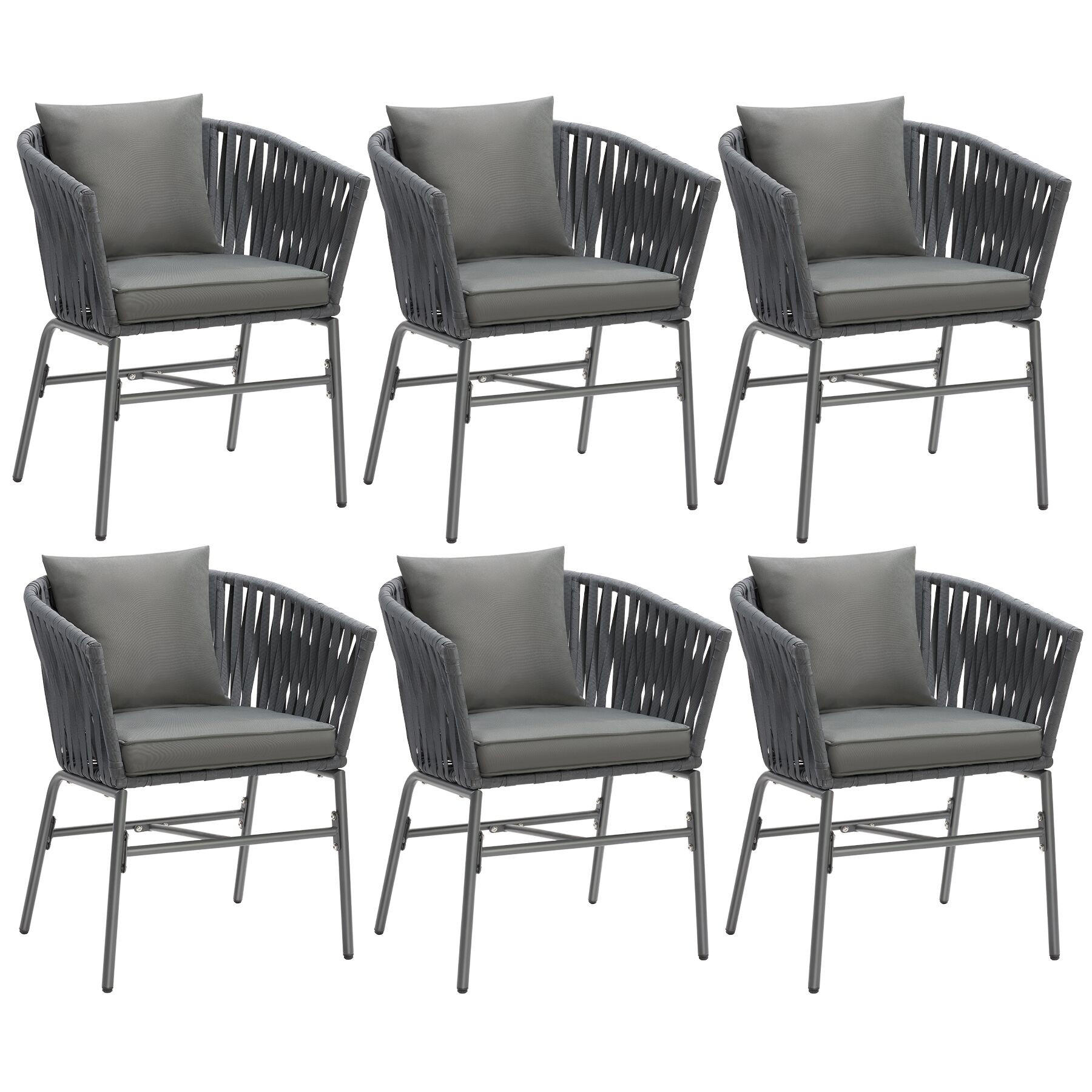 STUHLSET Valeiras,60 x 61 x 77 cm,dunkelgrau/dunkelgrau - Dunkelgrau, Textil (60/77/61cm) - tectake
