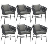 STUHLSET Valeiras,60 x 61 x 77 cm,dunkelgrau/dunkelgrau - Dunkelgrau, Textil (60/77/61cm) - tectake