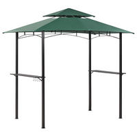 PAVILLON Stahl dunkelgrün 240/148 cm Naro - Schwarz/Grün, Metall (240/245/148cm) - Beliani