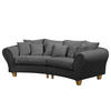 BIGSOFA - Webstoff - Anthrazit/Braun, Holz/Textil (227/95/108cm) - home24