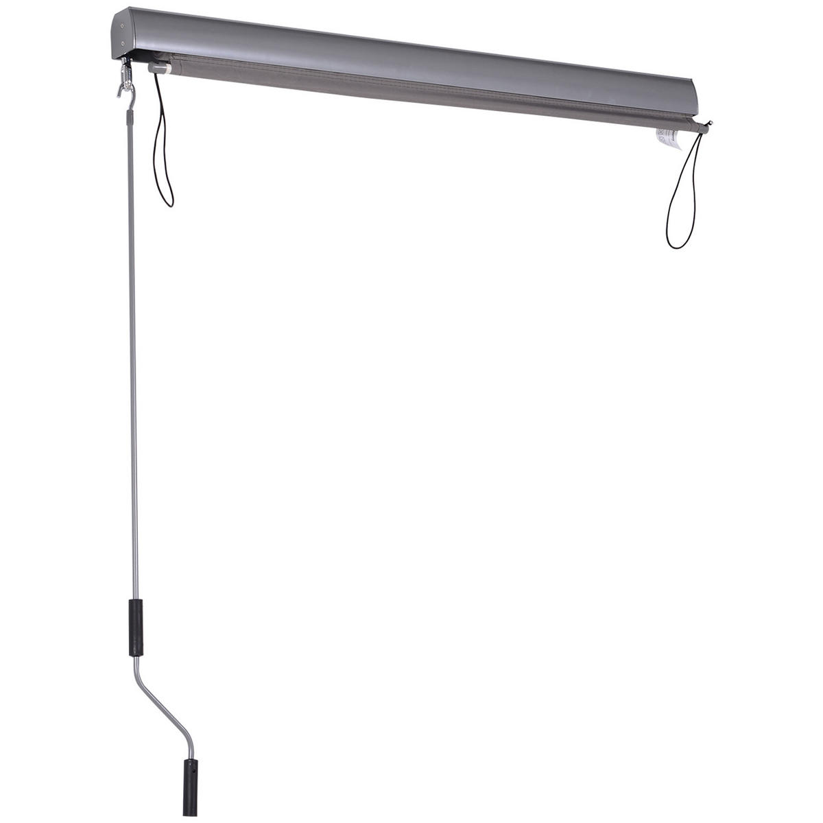 SENKRECHTMARKISE, Aluminium, Grau - Grau, Metall (120/200/200cm) - Outsunny