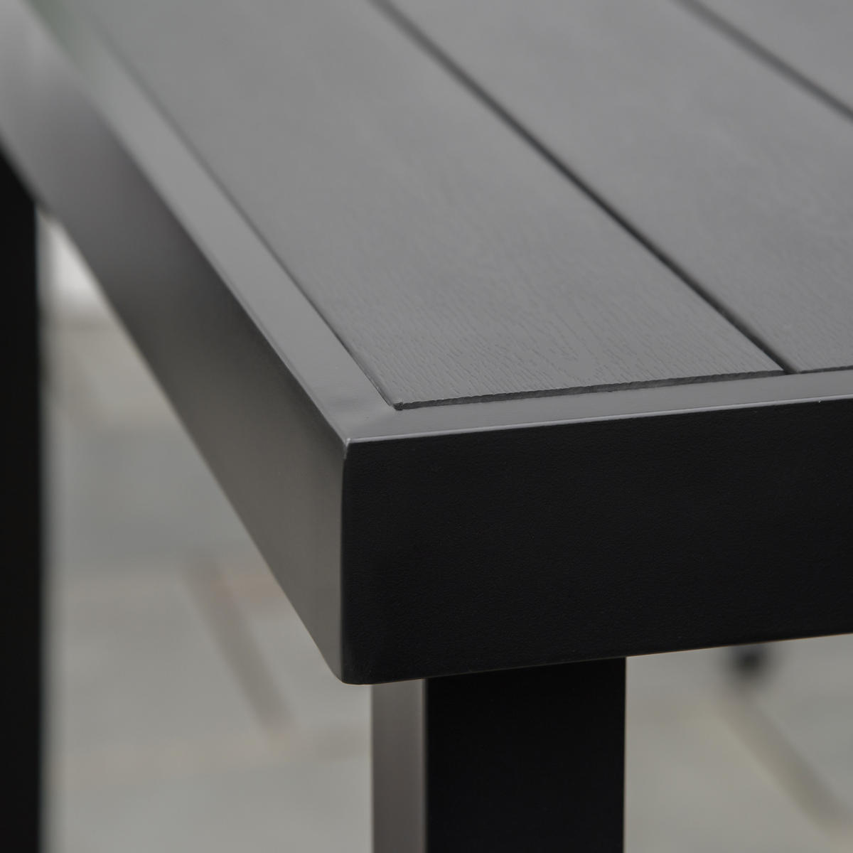 GARTENTISCH, Esstisch, für 6 Personen, pflegeleicht, Alu, Kunststoff, Schwarz - Schwarz, Kunststoff/Metall (140/90/74cm) - Outsunny