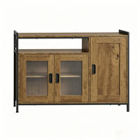 SIDEBOARD 110/33/75 cm braun aus Holzwerkstoff und Metall mit offenem Fach und verstellbaren Regalen - Braun, Holzwerkstoff (33/75/110cm) - OKWISH