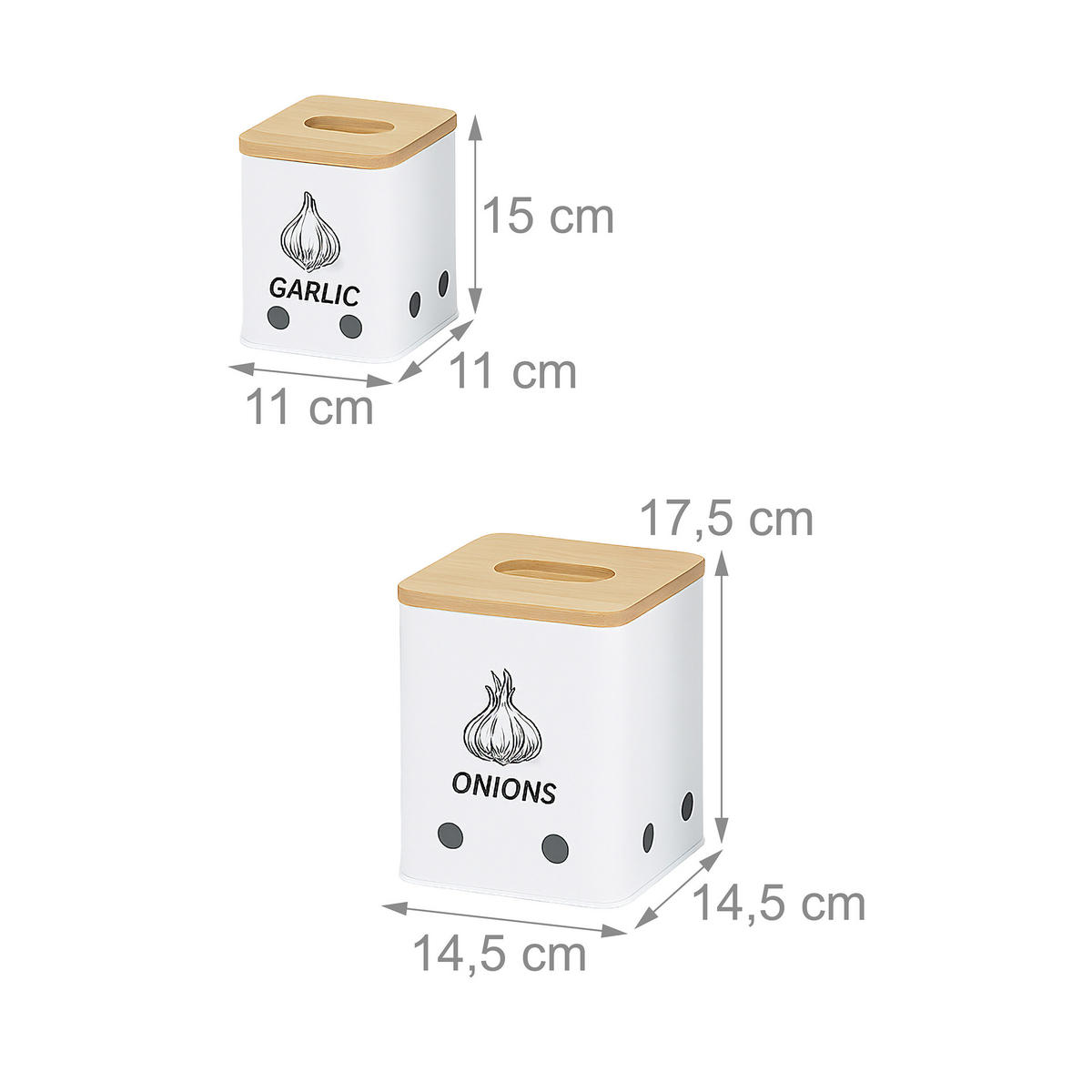 3XKARTOFFEL-AUFBEWAHRUNGSBOX - Weiß, Holz/Kunststoff - Relaxdays