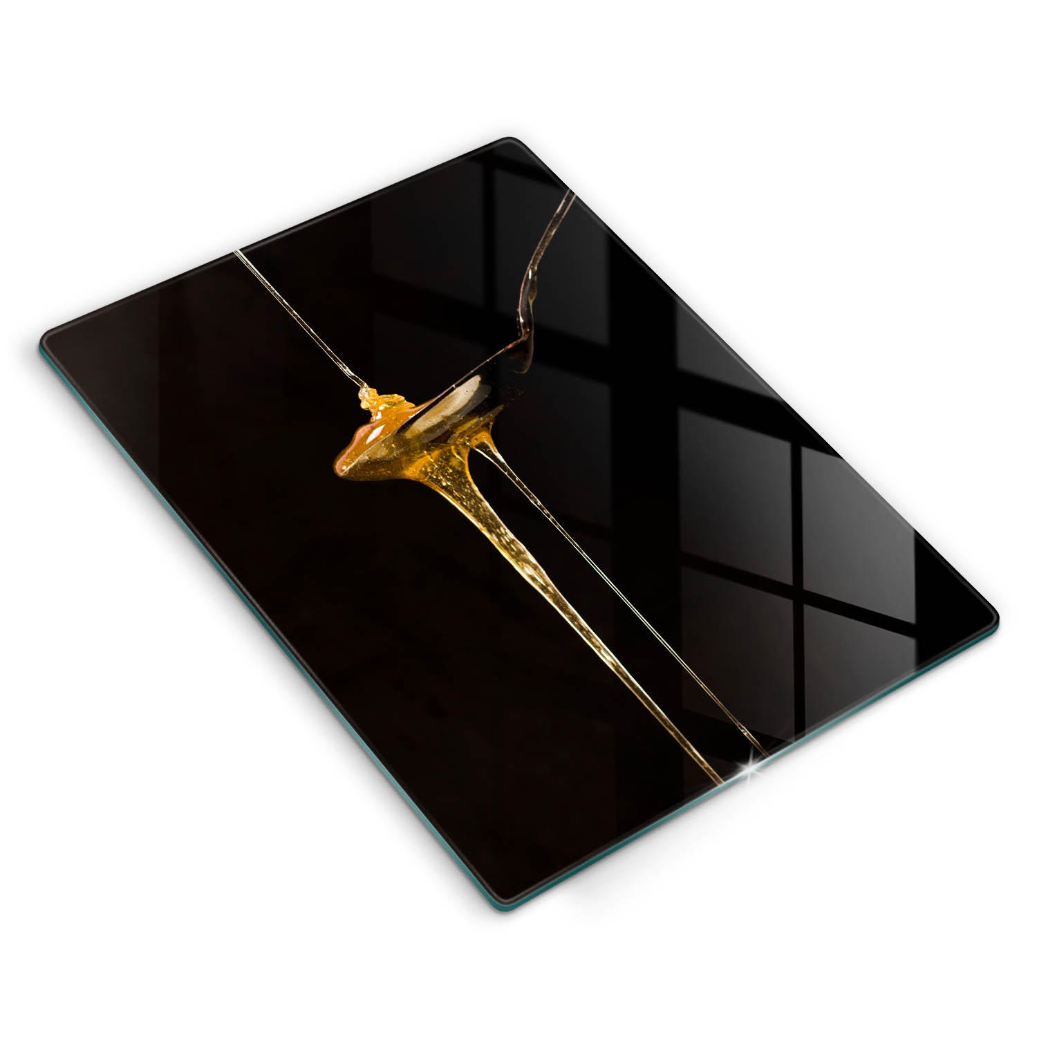 GLASPLATTE 40x52 cm Teelöffel Honig - Multicolor, Glas (40/52cm) - Wallfluent