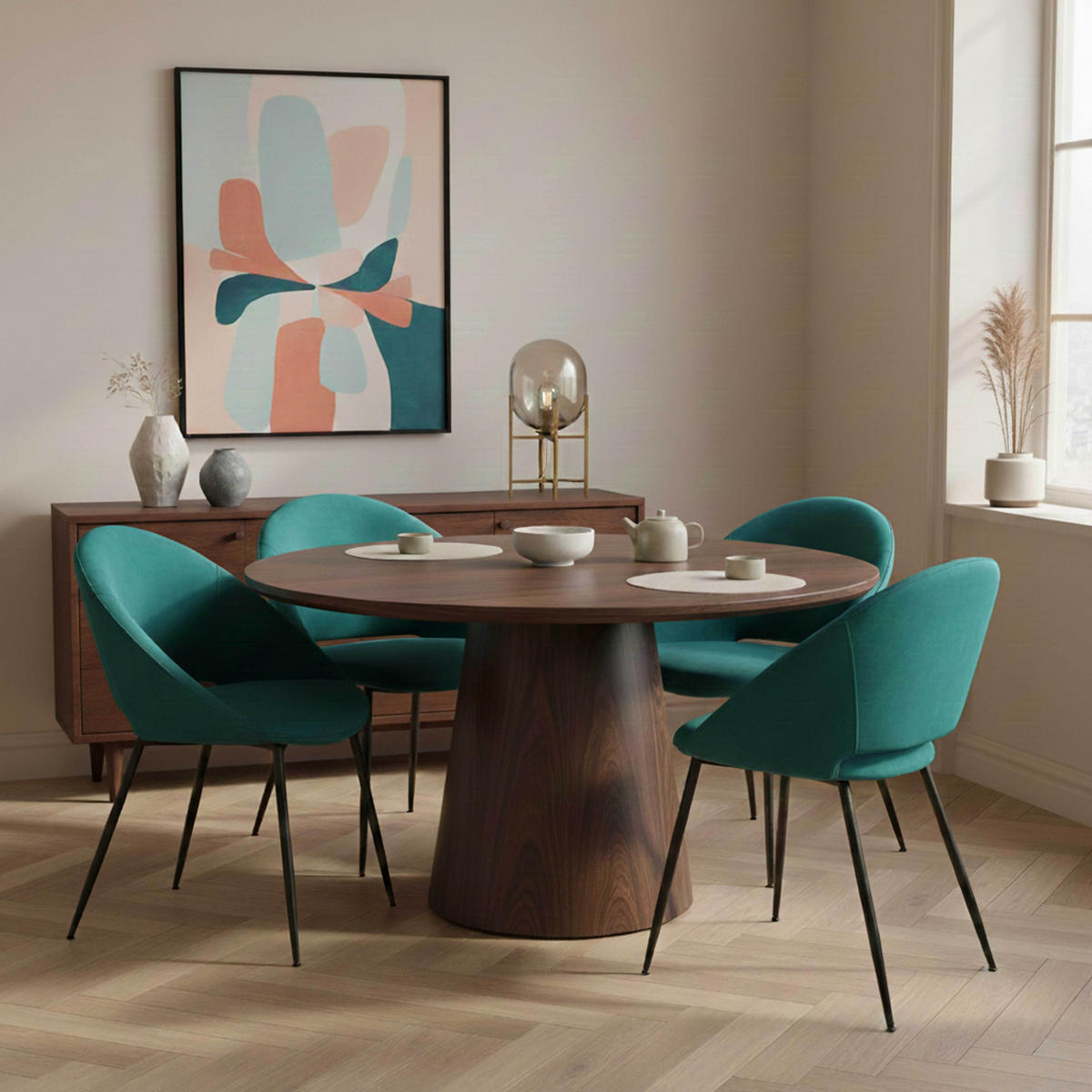 STÜHLE 2-tlg., Blau - Blau, Textil (61/81/60cm) - Oviala