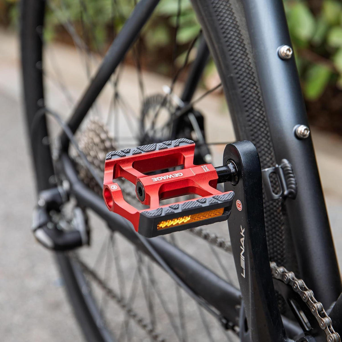 FAHRRADPEDALE Aluminium Rot mit Reflektor - Rot, Metall (7.5/1.5/11cm)
