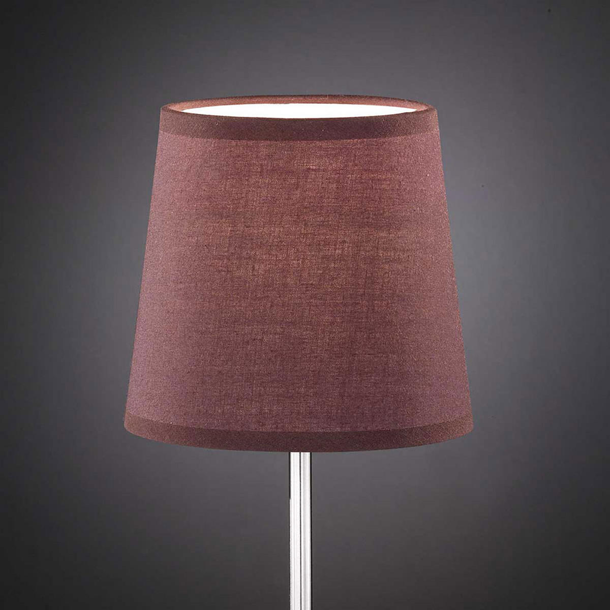 TISCHLEUCHTE Textil Braun Nickel matt 2er Set - Braun, Textil (14.5/14.5/32cm)