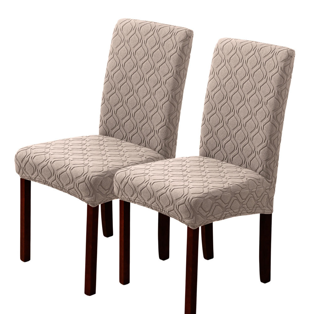 STUHLHUSSE Stretch Stuhlbezug 2 Stück - Hellbraun, Textil (18/25cm) - OBOSOE