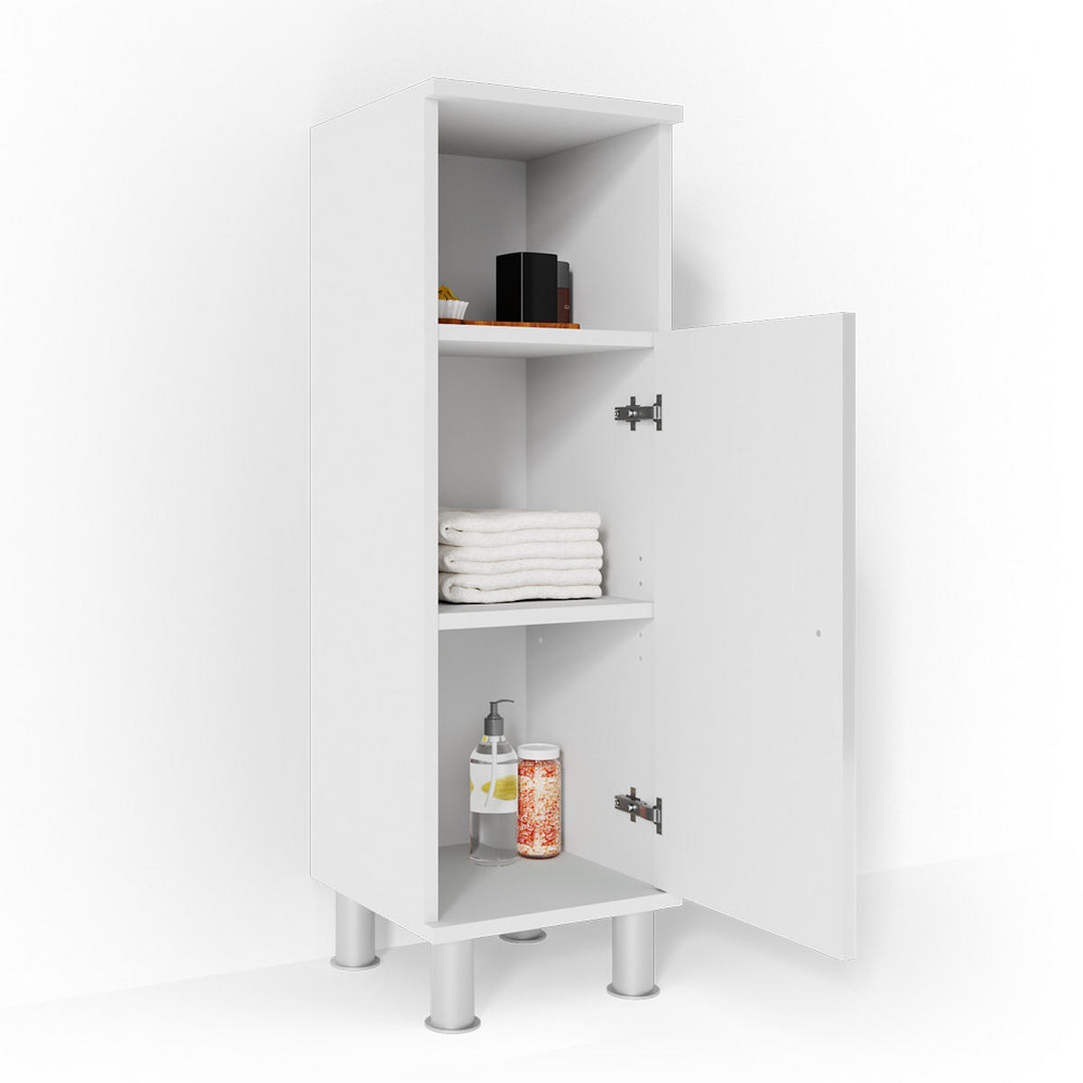 MIDISCHRANK Fynn Weiß Hochglanz 30 x 95 cm - Weiß Hochglanz, Holzwerkstoff (30/95/30cm) - Vicco