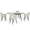 ESSZIMMER SET mit ausziehbarem Tisch und 4 bequemen Stühlen - Beige, Holzwerkstoff/Metall (80/75/160cm) - Urban Meuble