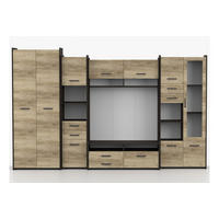 WOHNWAND MAURO S 310 cm in Eiche Canterbury / Eiche Country Grey - Eichefarben, Holzwerkstoff (310/200/53cm) - Deine Möbel 24