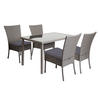 POLY-RATTAN GARNITUR Grau, Anthrazit 5-teilig-Set - Anthrazit/Grau, Kunststoff - MCW