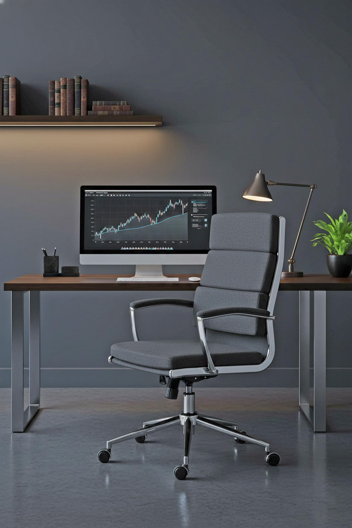BÜROSTUHL Cyron Stoff dunkelgrau - Chromfarben/Dunkelgrau, Textil/Metall (61/115/65cm) - TPFLiving