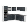 ECKKÜCHE R-Line Schwarz Beton/Weiß 237 x 247 cm AP Anthrazit - Schwarz/Weiß, Holzwerkstoff (247/81.6/60cm) - Vicco