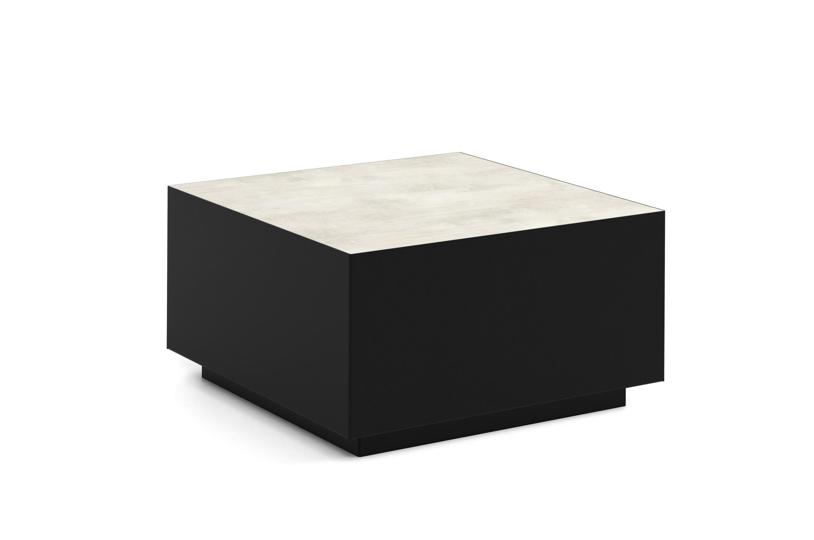 COUCHTISCH QUADRA - Creme/Schwarz, Holzwerkstoff (65/65/35cm) - Meblini