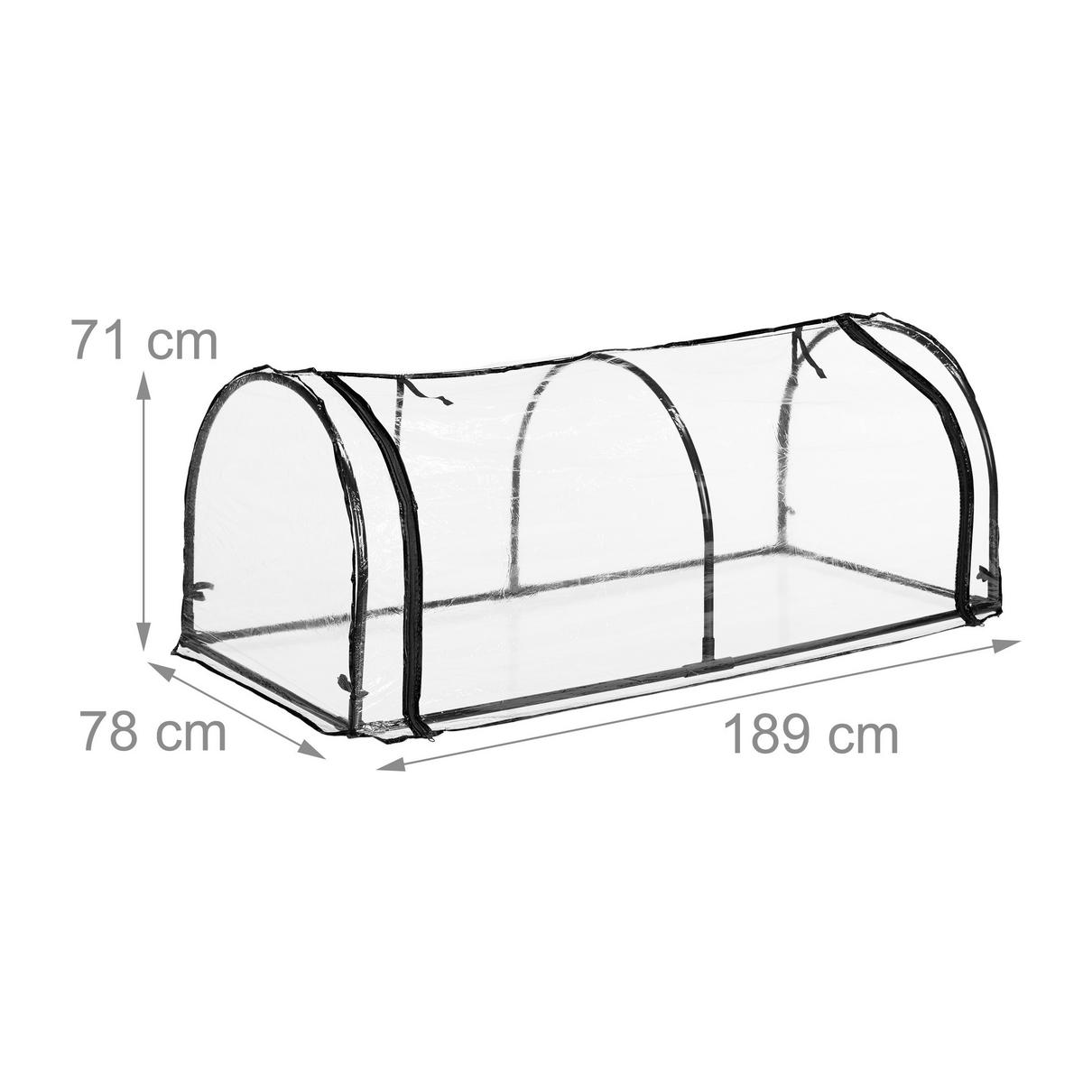 FOLIENFRÜHBEET - Transparent, Kunststoff/Metall (189/71/78cm) - Relaxdays