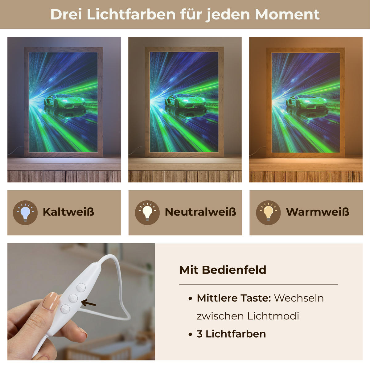 NACHTTISCHLAMPE Geschwindigkeit - Leicht - Sportwagen - Grün 20x30 cm - Grün, Holzwerkstoff (8/20/30cm)