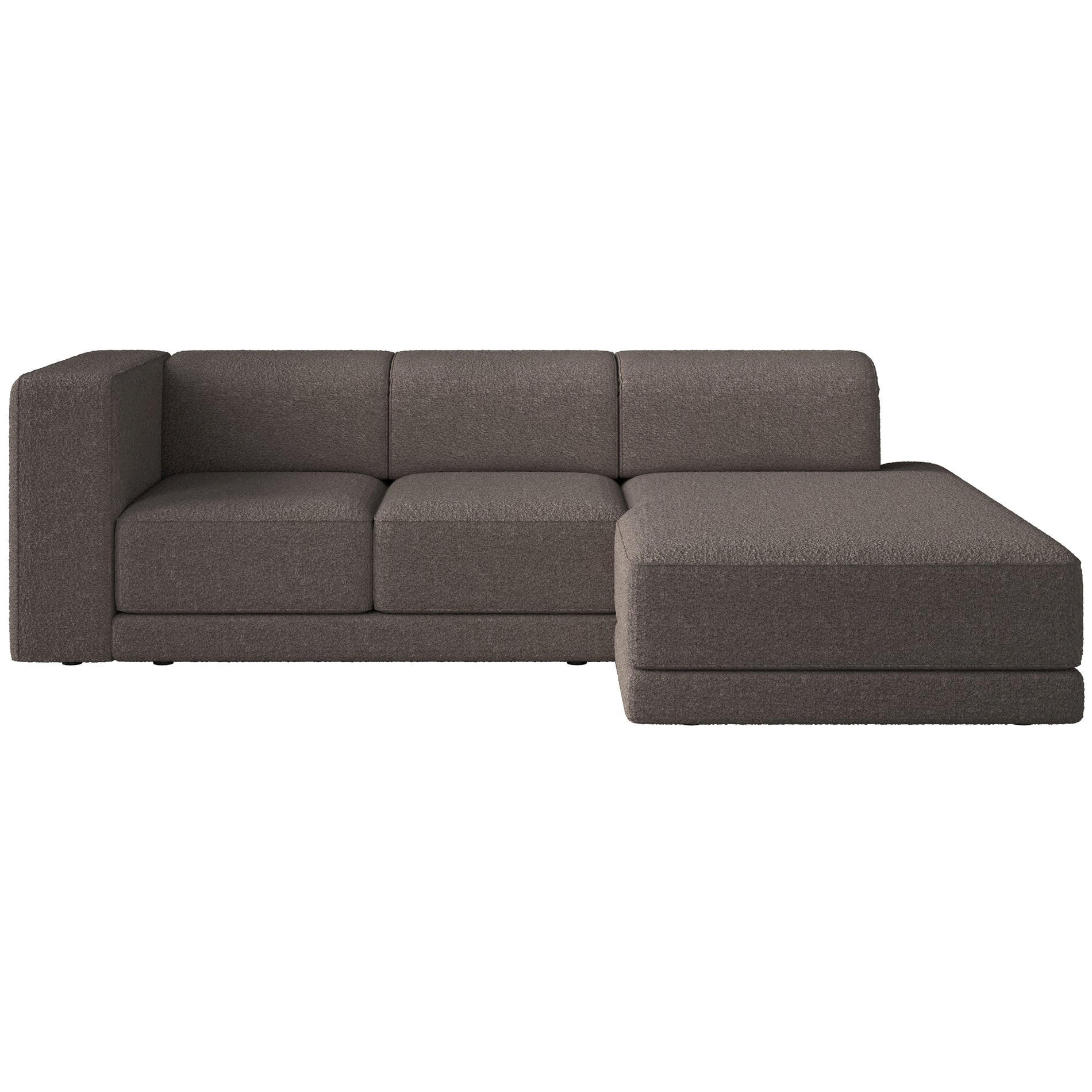 ECKSOFA Novals L-Form, 4-Sitzer, rechts 278 cm - Schwarz/Braun, Holz/Kunststoff (168/278cm) - Selsey
