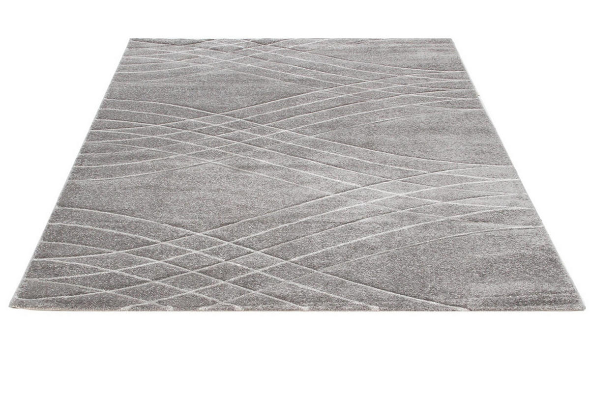 TEPPICH modern Flachgewebe BROWNIE Grau 160 x 230 cm - Grau, Textil (160/230cm) - Novatrend