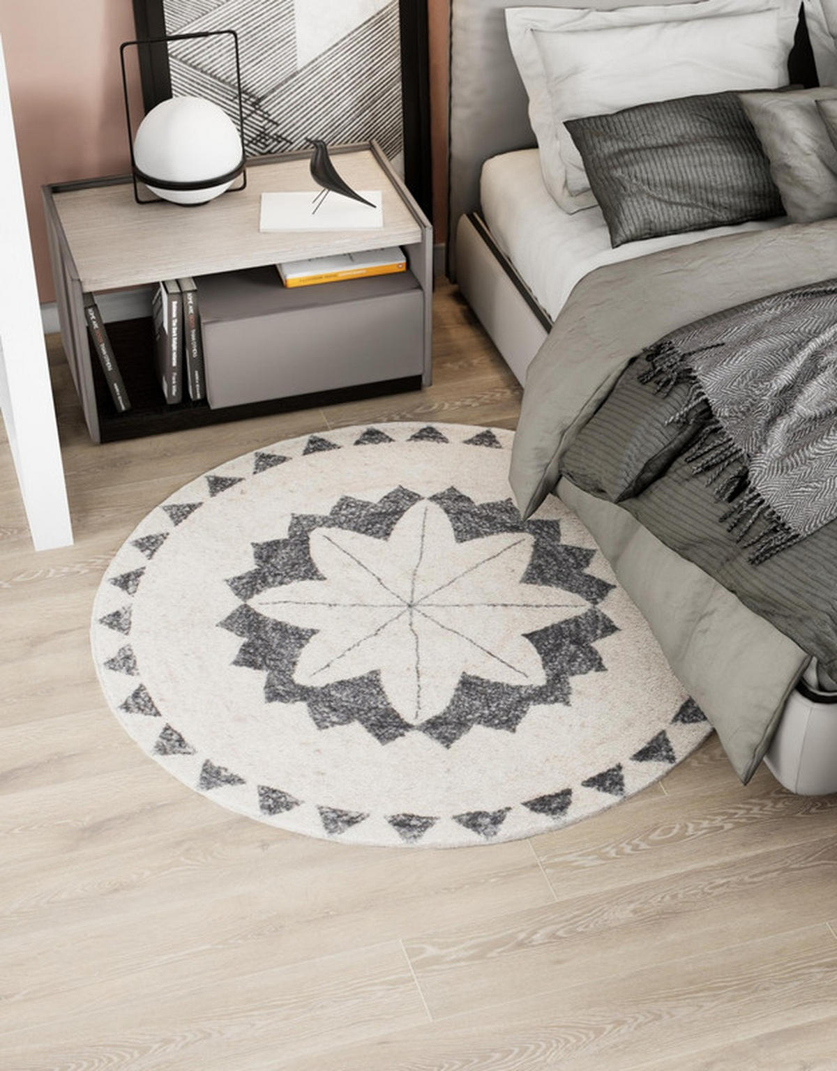 DESIGNTEPPICH Brady Creme 150x150 cm - Multicolor, Textil (150/150cm) - Vercai Rugs