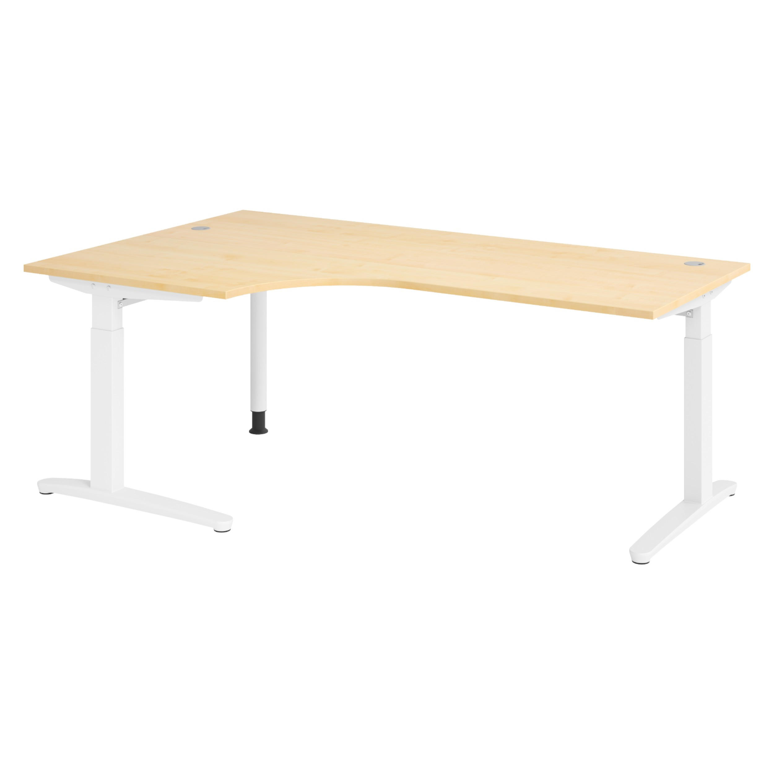 bümö Schreibtisch Ahorn, Weiß 200x74x120 cm
