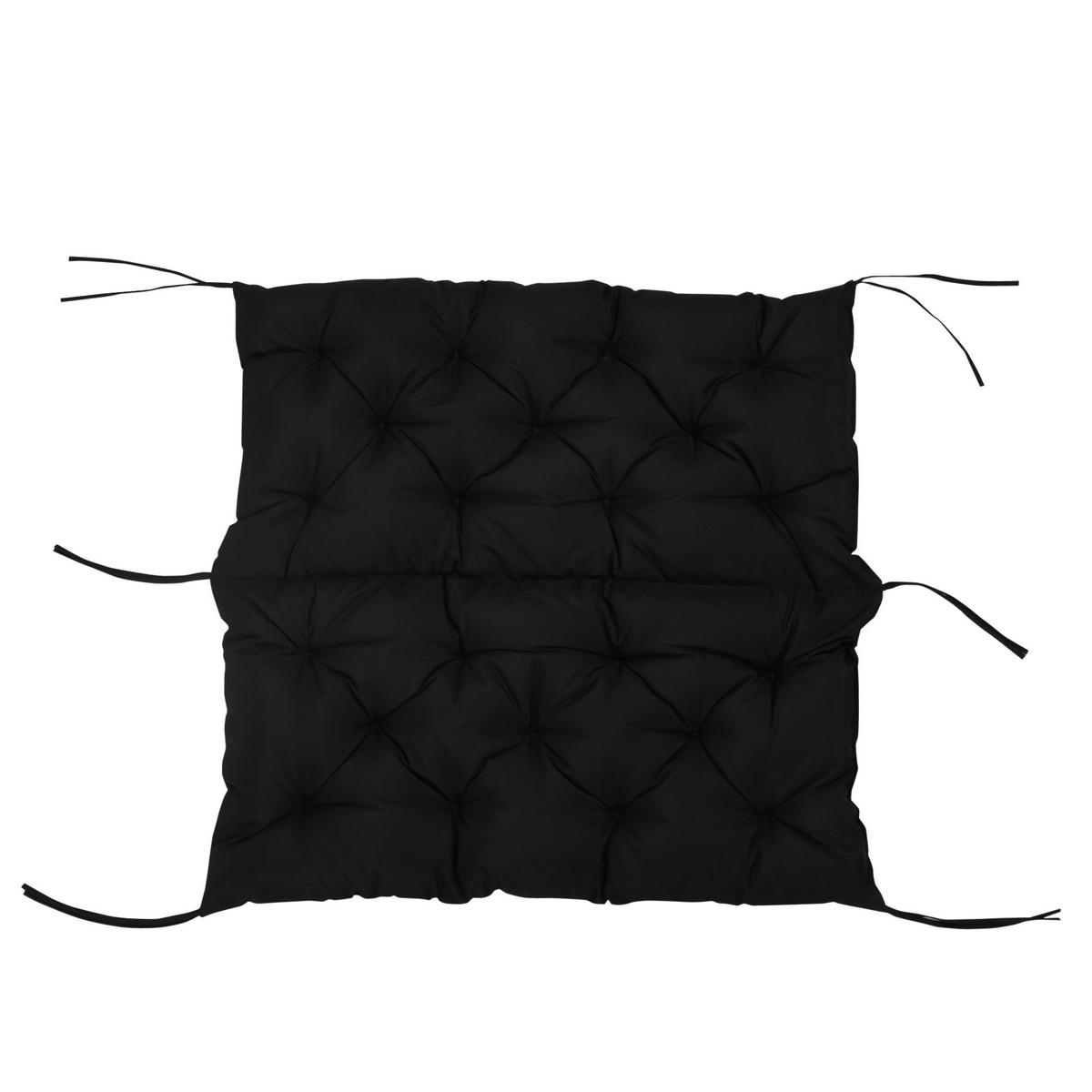 BANKAUFLAGE aus Polyester 100x98x8 cm in Schwarz mit 6 Bändern - Schwarz, Textil (98/8/100cm) - Modfu