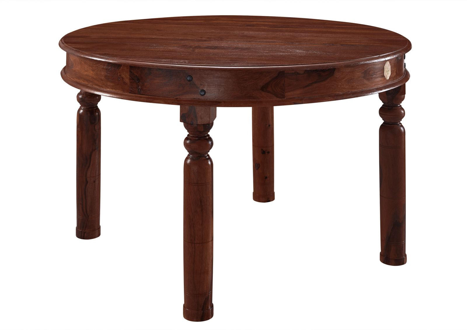 ESSTISCH rund Akazie 120x120x76 nougat lackiert OXFORD #332 - Dunkelbraun, Holz (120/120/76cm) - Massivmoebel24