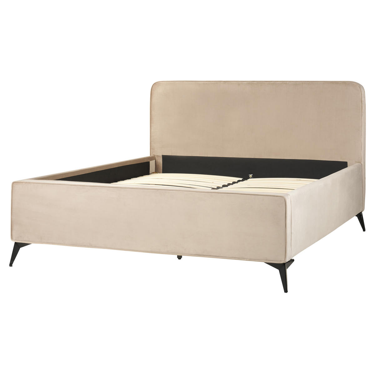 POLSTERBETT mit Lattenrost 160x200 cm Beige Valognes - Taupe, Textil (160/200cm) - Beliani