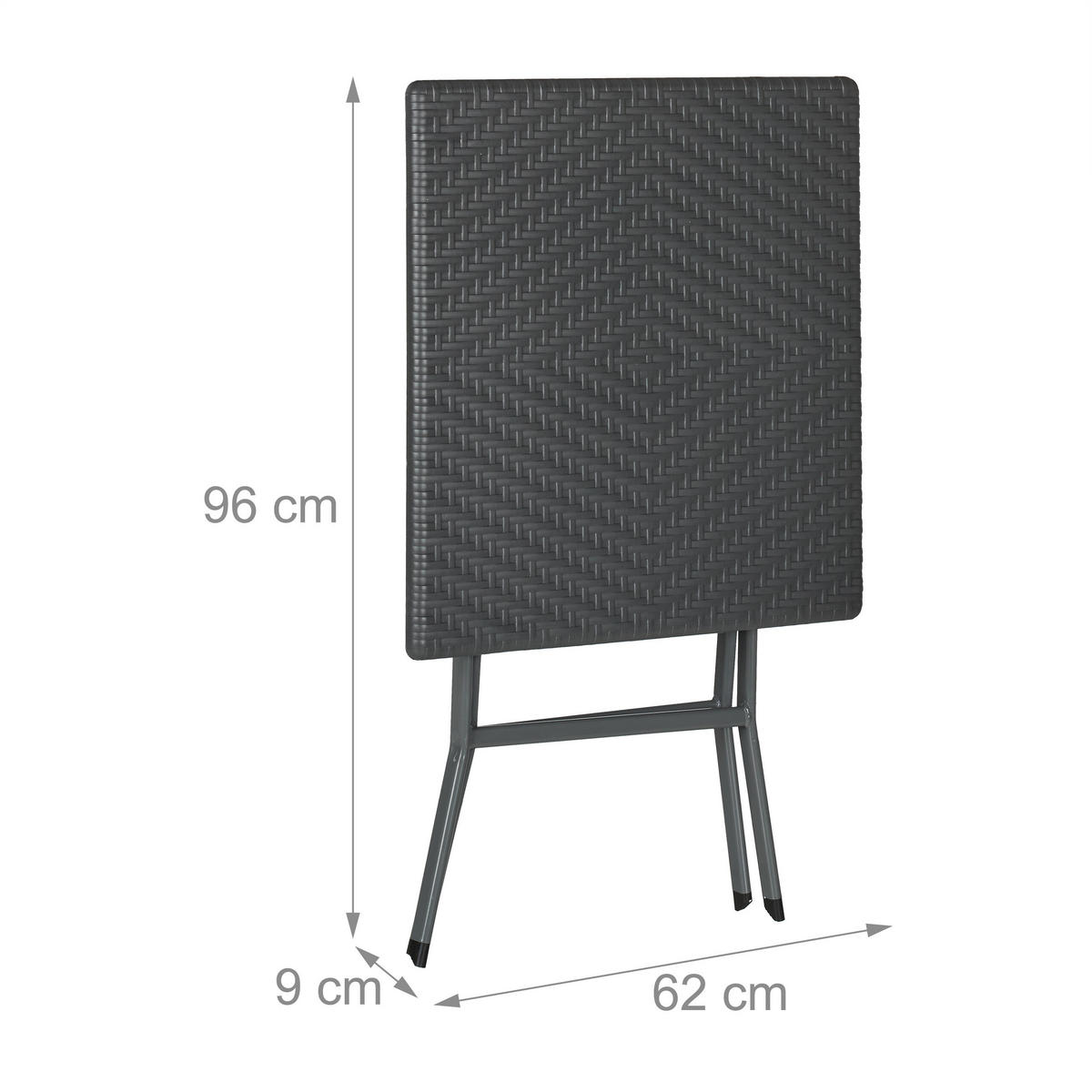 GARTENTISCH - Grau, Kunststoff/Metall (62/62/73cm) - Relaxdays