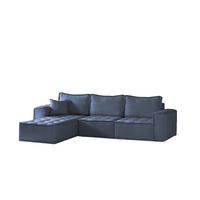 ECKSOFA Sande In Raven - Blau, Holzwerkstoff/Textil (292/192cm) - Fun Möbel