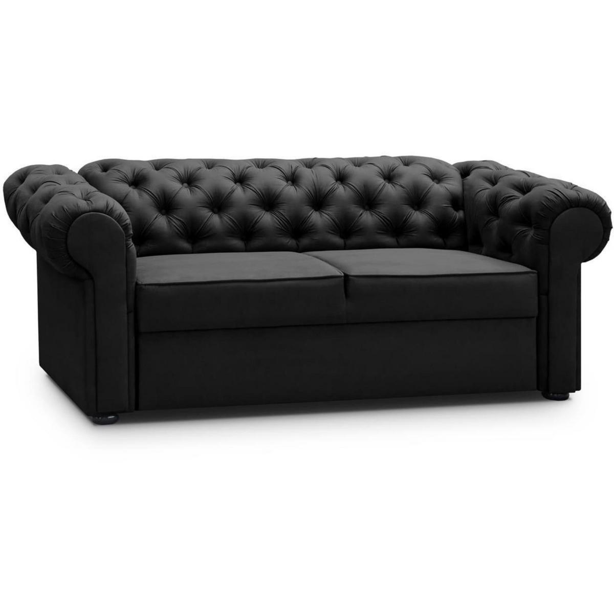 SITZGARNITUR Chester 3+2+1 im Chesterfield-Stil, Schwarz - Schwarz, Textil (252/82/92cm) - Beautysofa
