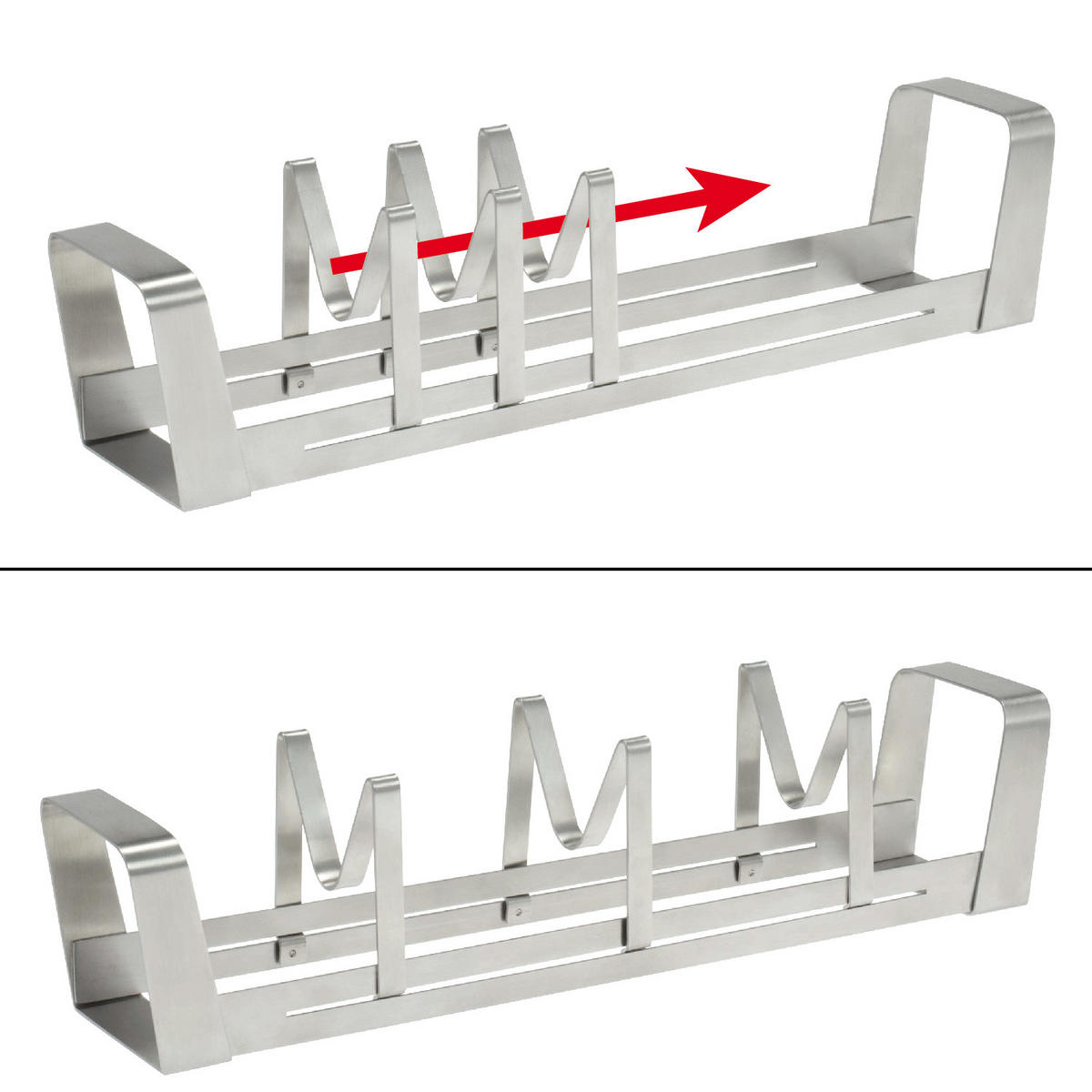 FISCHHALTER 2er-Set, silber, Edelstahl - Edelstahlfarben, Metall (36.5/8/7.5cm) - bremermann