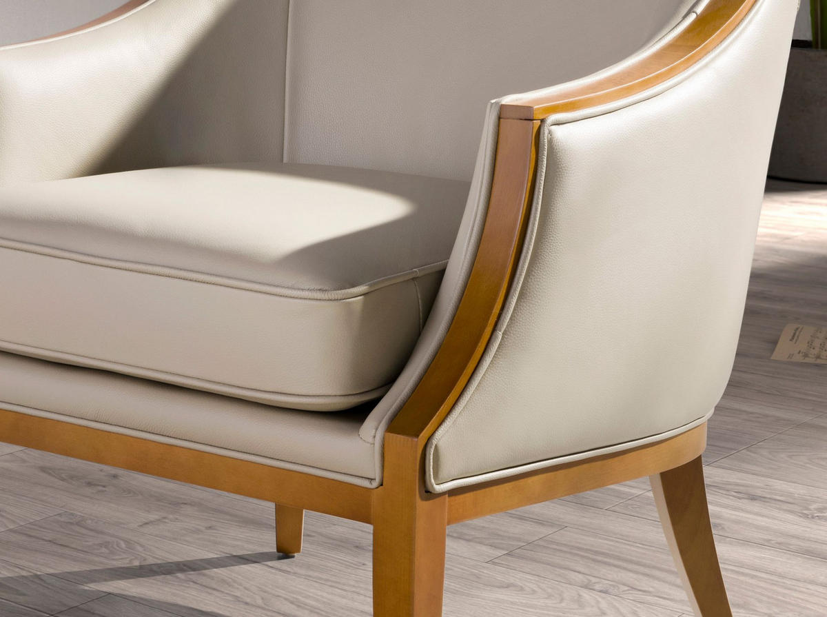 SESSEL Ledersessel Sand 74/81/84 cm - Sandfarben/Honig, Leder (74/84/81cm) - ANGEL CERDA