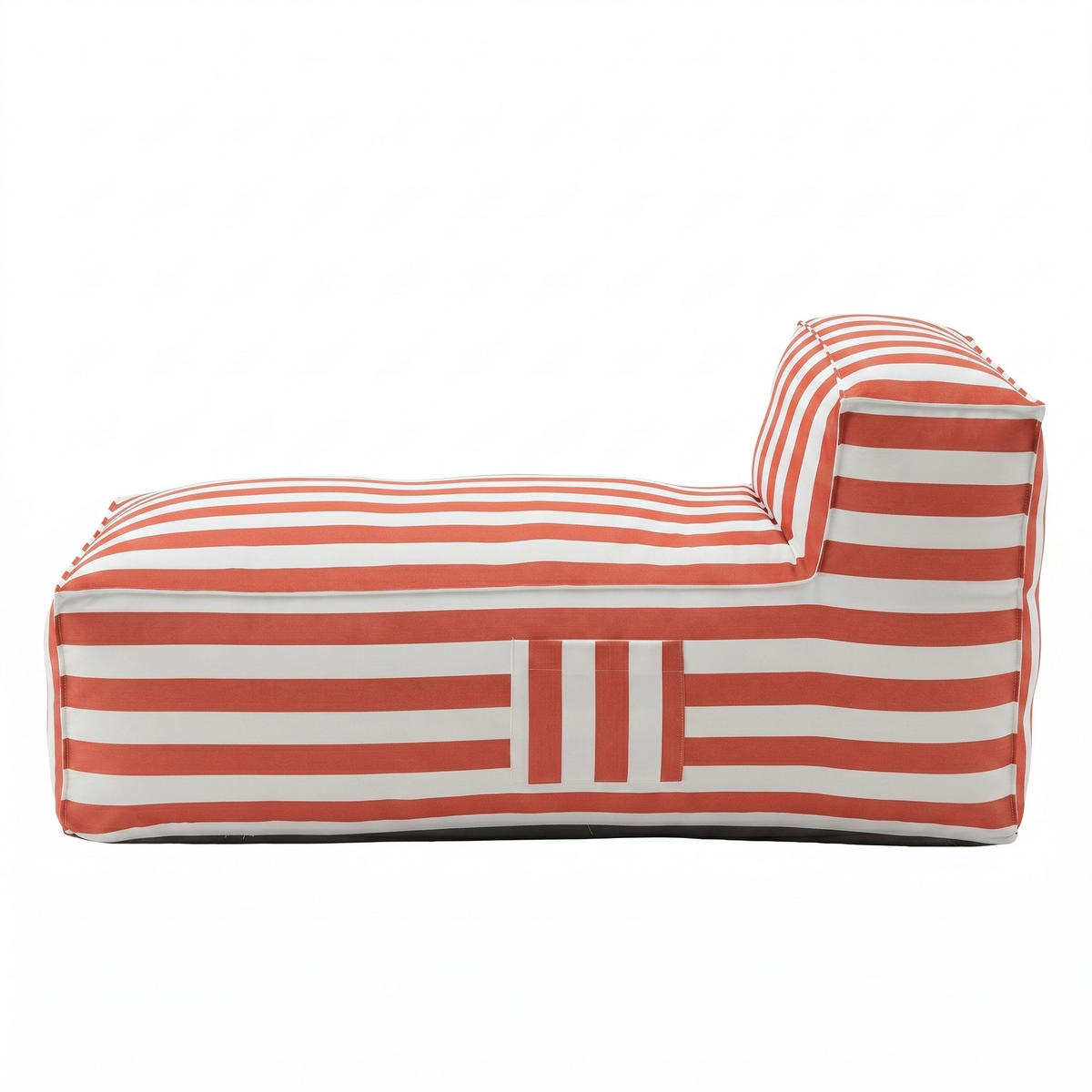 OUTDOOR Ottomane - Sitzsack SOFT mit Rückenlehne für Garten & Terrasse, Orange - Orange, Textil (70/75/150cm) - Muffo