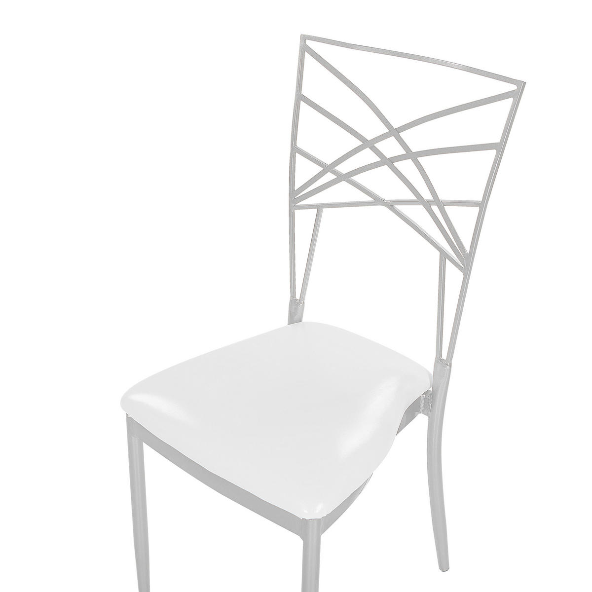STUHL 2er-Set Metall Silber Girard - Silberfarben, Textil/Metall (41/91/42cm) - Beliani