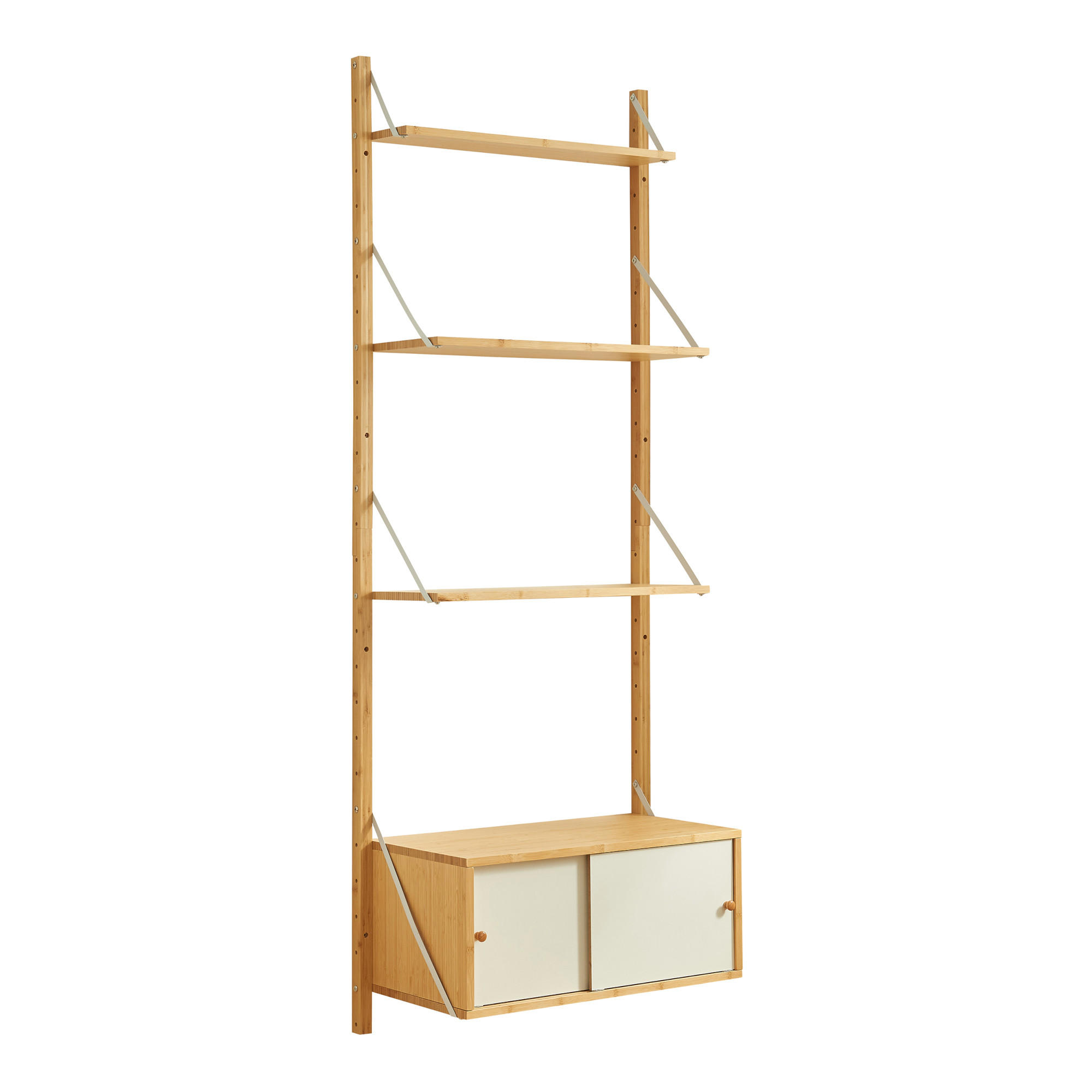 WANDREGAL Tingvoll - Naturfarben, Holz (65/176/34cm) - [en.casa]