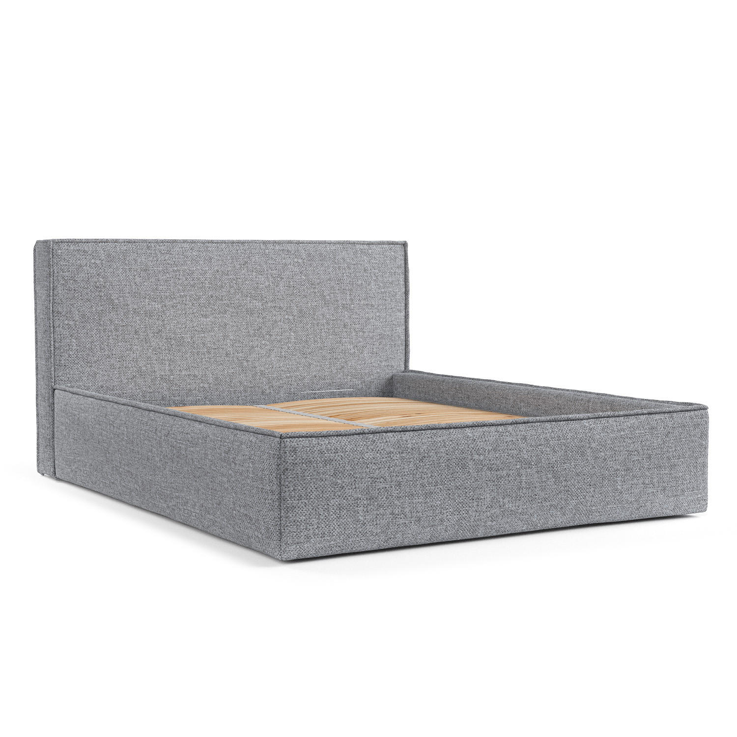 POLSTERBETT Lounge Grau 180/200 cm im Chenille-Stoff - Schwarz/Naturfarben, Holz/Holzwerkstoff (180/200cm) - Maison de Reve