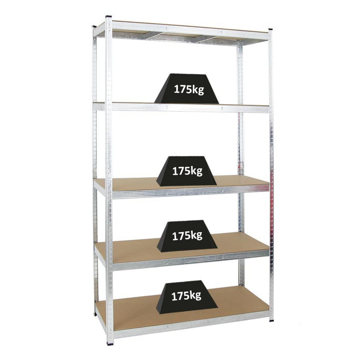 SCHWERLASTREGAL Giant Ragnar 200x120x50 cm Fachlast 175 kg Verzinkt - Silberfarben, Metall (120/200/50cm) - PROREGAL