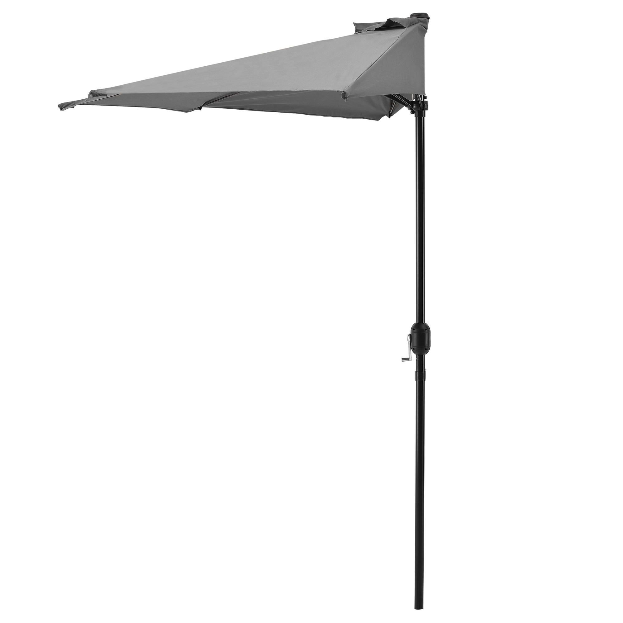 HALB-SONNENSCHIRM Eger - Grau, Textil/Metall (300/150cm) - casa.pro